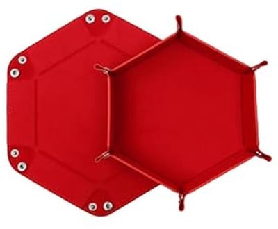 Inklapbaar Zeshoekig Kubusbord voor Dungeons en Dragons - PU-leer en Fluwelen Houder