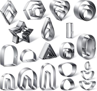 Dailygoods - Uitsteekvormpjes van polymeerklei, mini, 36 stuks, roestvrij staal, polymeerklei, uitsteekvormen, klei-oorbelsnijder, sieraden maken, uitstekers voor het maken van sieraden, doe-het-zelf oorbellen