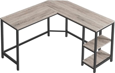 FurnStar hoekbureau - L bureau - 138x138x76cm - Grijs