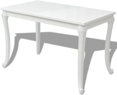 Eettafel Hoogglans - Moderne Tafel - Gezellig Tafelen - Strak Design - 116x66x76 Cm - Wit