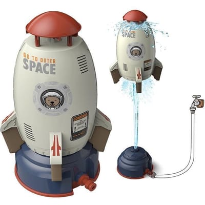 Lanceur de fusée en plein air, jouet d'arrosage à pression d'eau, Interaction amusante dans le jardin, jouets de pulvérisation d'eau pour pelouse pour enfants blanc