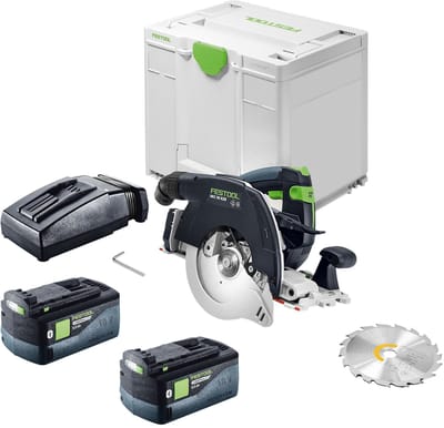 Festool HKC 55 KEB-Basic accu-cirkelzaag 18 V 160 mm borstelloos + 2x accu 5,0 Ah + oplader + Systainer