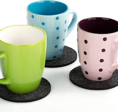 Doodadeals® Onderzetters Voor Glazen – Vilt – Rond – Beker – 12 stuks