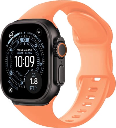 Siliconen Bandje Geschikt voor Apple Watch Ultra 1, 2, 3 (49 mm) Bandje Siliconen - Horloge Band Verstelbaar Polsband - Calendula
