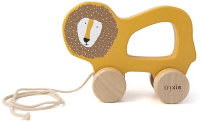 Trixie Houten Trekspeeltje - Mr. Lion - Voor de eerste stapjes - Babyspeelgoed - Voor Jongens & Meisjes - Leeuw
