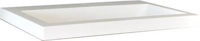 Wiesbaden Flag wastafel enkel met 1 kraangat 100x36x4 cm kunstmarmer glans wit