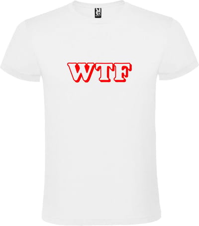 Wit T-shirt ‘WTF’ Rood maat XS