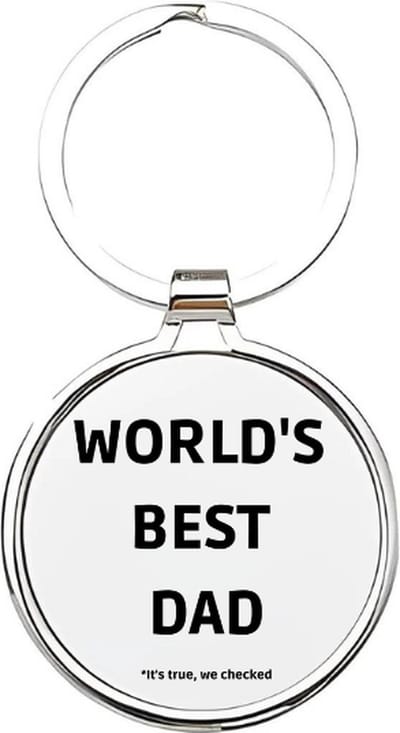 Akyol - world's best dad Sleutelhanger - Vader - vaders - vader sleutelhanger - papa sleutelhanger - sleutelhanger papa - familie sleutelhanger - vaderdag cadeautje - papa cadeau - dad - stiefvader - schoonvader - fathersday - 4 x 7,5 CM