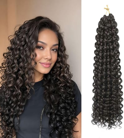 Dailygoods- Crochet Haar 18 Inch - Watergolf Krul - 8 Packs - Synthetisch Haar - Bohemian Vlecht - Geschikt voor Feestelijke Gelegenheden - Haarextensies