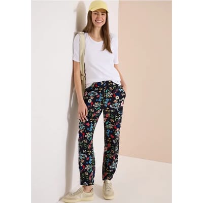 Florale loose fit broek
