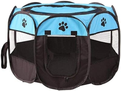 Opvouwbare Hondenren - Draagbare Puppy Crate - Veilige Speelruimte - Waterbestendig Mesh Deksel - 91x91x58cm - Blauw
