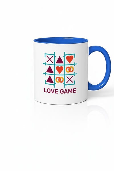 Love Game Mok | Tic Tac Toe Liefdesspel Design | Romantische Koffiemok | Cadeau voor Koppels