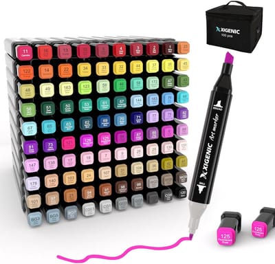 Alcohol Markers - Alcohol Markerset - Multicolor - 100 Kleuren - Dual-Tip - Voor Professionals en Hobbyisten