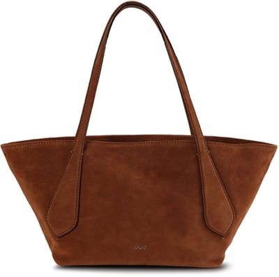 abro Leren schoudertas Leather Suede Shopper Carina Cuoio Lichtbruin