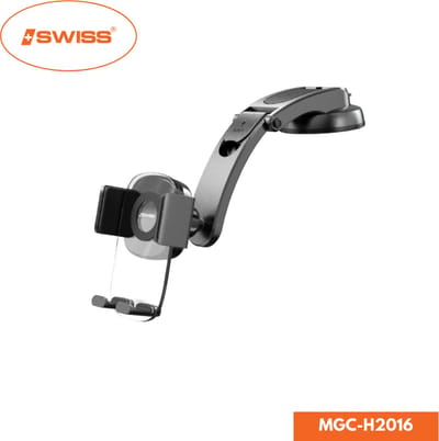 ISWISS Autohouder Opvouwbare Arm - Met Zuignap - Zwart - Universeel - 360 graden: Veilig en Handig Overal!