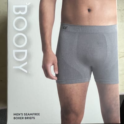 Boody Bamboe boxer heren Naadloos donkergrijs Maat L