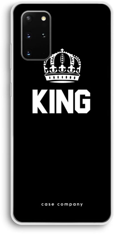 Case Company® - Hoesje geschikt voor Samsung Galaxy S20 Plus hoesje - King zwart - Soft Cover Telefoonhoesje - Bescherming aan alle Kanten en Schermrand