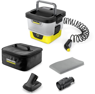 Kärcher OC 4 + Pet Kit - Mobiele Hogedrukreiniger - Op Accu - Looptijd 22 min. - 8 Liter Watertank - Voor Auto's, Huisdieren, Fietsen
