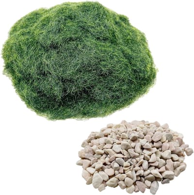 Statisch gazon 5 mm voor microlandschappen en diorama's, donkergroen, decoratie voor miniatuurtuinen en modelbouw
