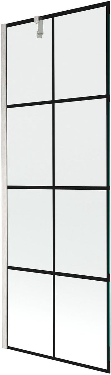 Mexen Next badwand 1-delig 70 x 150 , zwart raster, geborsteld nikkel - 895-070-000-00-77-97