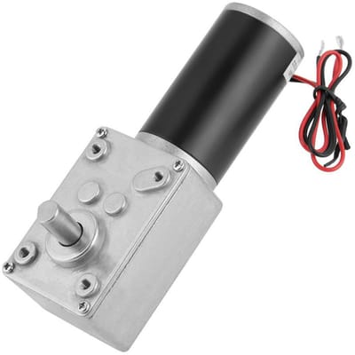 DC 12V Wormwielmotor Met Hoog Koppel, Omkeerbaar, 10-400 RPM Voor RC en Elektrisch Speelgoed
