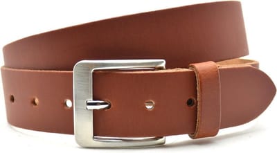 4cm jeans riem cognac Timbelt 443 - Maat 85 - Totale lengte riem 100 cm