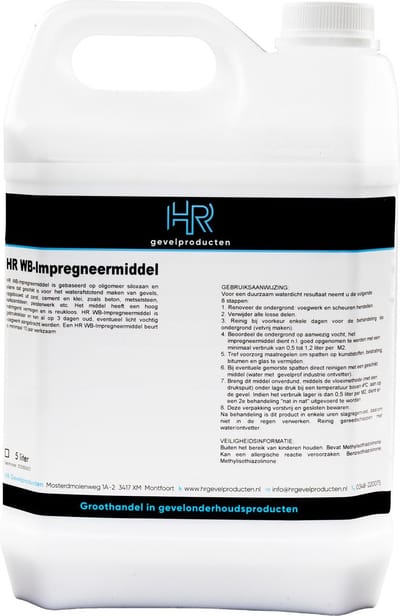 HR WB Impregneermiddel 5L - 10 jaar duurzame bescherming - Gevel impregneermiddel op waterbasis - Impregneermiddel voor de buitenmuur.