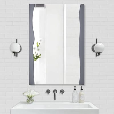 Asymmetrische Houten Wandspiegel voor Badkamer en Woonkamer 61x91 cm