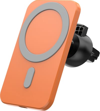 ZenXstore MagSafe Autolader met Telefoonhouder voor iPhone Pro / 14/13/12 - Draadloos Opladen en Magnetische Bevestiging - Oranje