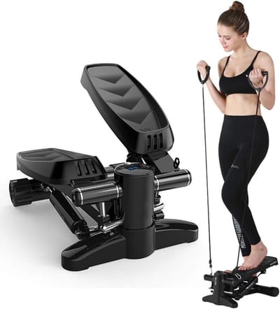 Fitness stepper - Been trainer - Thuis sporten - 2-in-1 functie - Niet gespecificeerd - Zwart