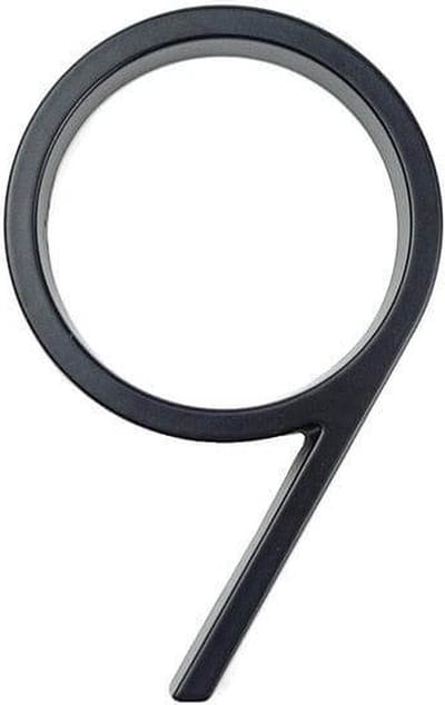 Scoby - Huisnummer - Nummer 9 - Zwevend huisnummer - Zink - 125mm - Modern Zwart - House Number 9 - Negen