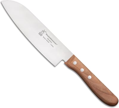 Robert Herder Santoku Koksmes – Carbonstaal – Lemmet 16,5 cm – Heft Beukenhout