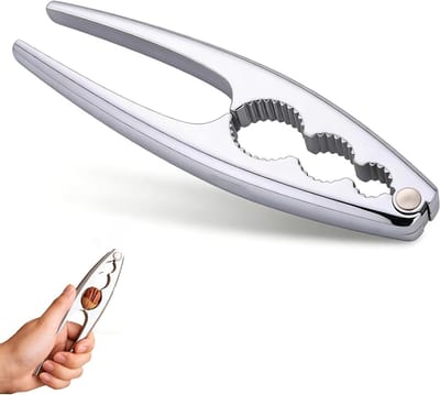 Notenkraker Metaal - Walnootkraker Keuken - Noten Kraken - Ergonomische Handgreep - 17 cm - Zilverkleurig