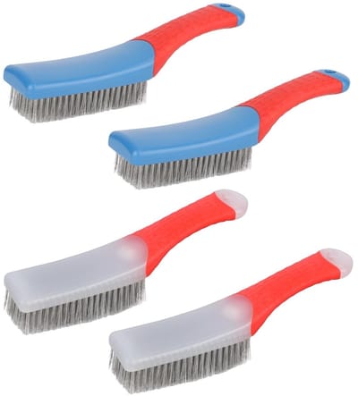 Set van 4 Draadborstels voor Barbecue - Zware Schoonmaakborstels met Ergonomisch Handvat voor Keuken en Industrieel Gebruik