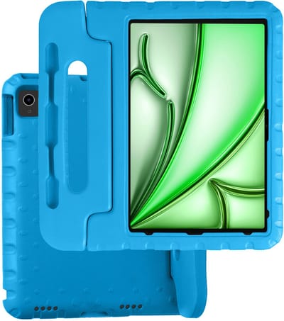 Hoesje Geschikt voor Apple iPad Air M3/M4 (2025/2026) - 13 inch - Kinderhoes Shockproof Bumper - Kidsproof Case - Tablet Hoes - Kinder Hoes Cover - Blauw