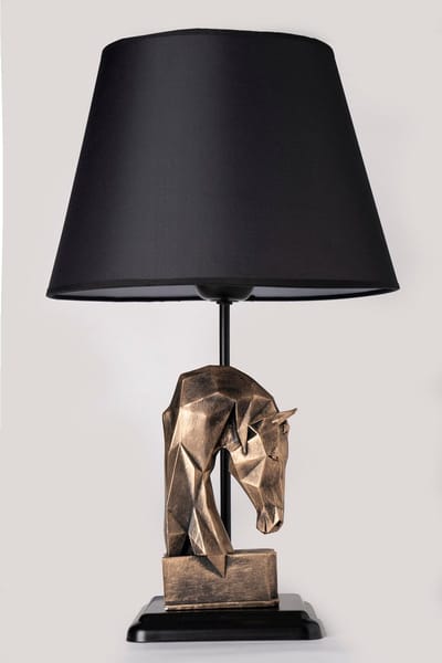 Asir - Tafellamp - Antiek & Zwart - 24 x 24 x 50 cm