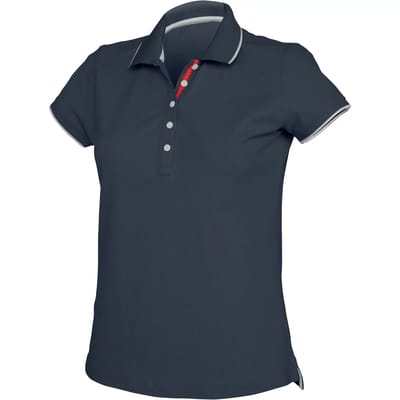 Kariban Damespolo korte mouwen K252 - Navy / White / Red - M