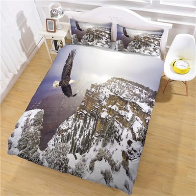 Beddengoedset Voor Kinderen Tieners Jongens Meisjes Dier Arend 3D Dekbedovertrek Met Kussensloop Microfiber Eenpersoons Twin Tweepersoons Queen King Size W90xL190cm