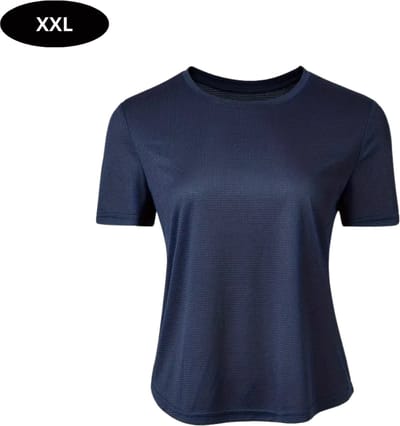 Livano Sportshirt Dames - Sport - Fitness - Compressie Shirt - Corrigerend Hemd - Sportkleding - Vrouwen - Blauw - XXL