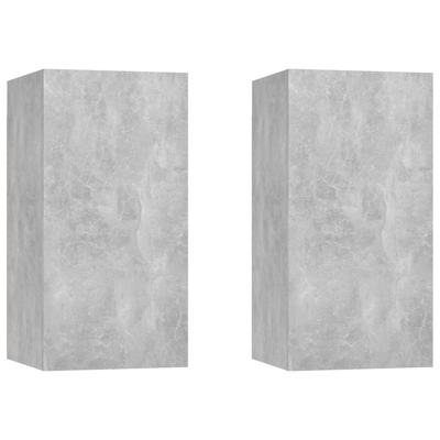 vidaXL   Wand TV Kast   2 pcs Beton Grijs 31 x 30 x 60 cm Bewerkt hout