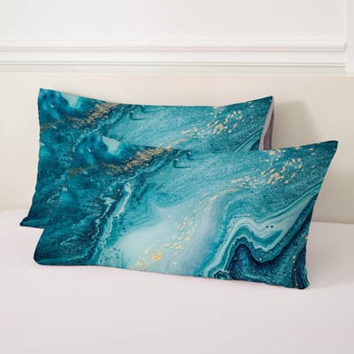 Ensemble de housse de couette marbre vert bleu doré Impression numérique HD Ensemble de literie Housse de couette douce et confortable pour chambre à coucher chambre d'amis EU single(135x200cm)