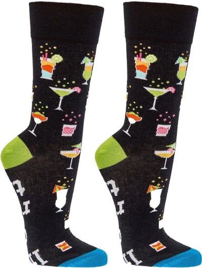 1 paar Dames sokken | Herensokken | maten 42-47 | vrolijke sokken | grappige sokken | happy socks printjes | thema cocktail