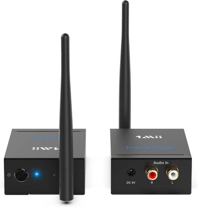 Draadloze Audio Zender en Ontvanger Set - 320ft Bereik, Lage Latency, HiFi Geluid voor TV en Speakers