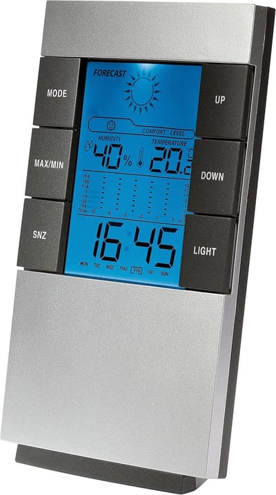 Digitale Weerstation met Binnen- en Buitentemperatuur, Luchtvochtigheid en Weersvoorspelling