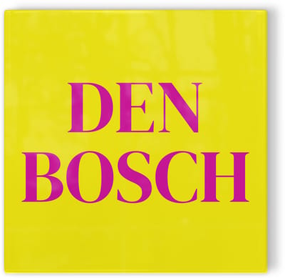 Tegeltje Den Bosch - geel roze - tegeltje stad - tegeltje met tekst
