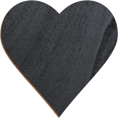 Zwarte houten harten - decoratieve gesneden grootte selectie, grootte: hart 7cmx7cm