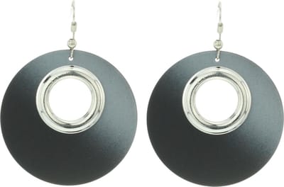 Behave - Oorhanger Dames - Rond - Mat Grijs - Diameter 4.5 cm