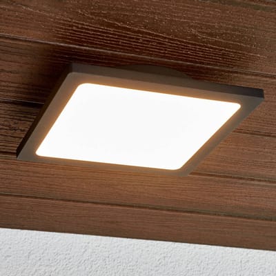 Lucande - LED plafondlamp - 1licht - Aluminium, polycarbonaat - H: 4.1 cm - antraciet, wit - Inclusief lichtbron
