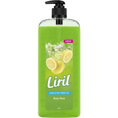 Liril Lemon and Tea Tree Oil Body Wash SuperSaver XL Pump Bottle with Long Lasting Fragrance|| Glycerine|| Paraben Free|| Extra Foam|| 750 ml green
