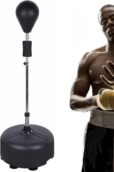 Staande Bokszak - Boks trainer Stootbal - Bokstraining Thuis - Snelle Rebound - 120-160 cm - Zwart